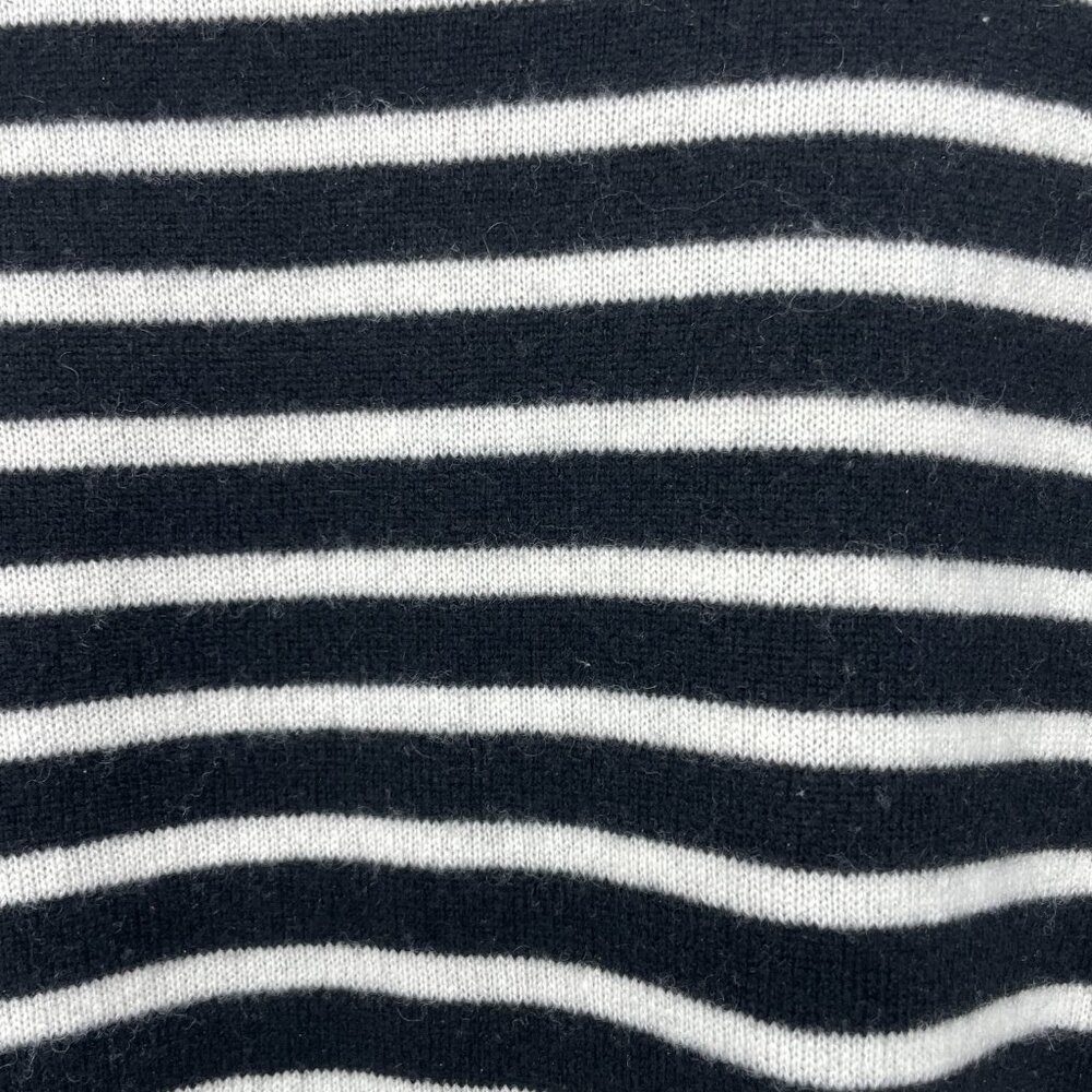 Joie Wool Cashmere Blend Sweater Size S Silk‎ Layered Look Black/White Stripe - Picture 5 of 6
